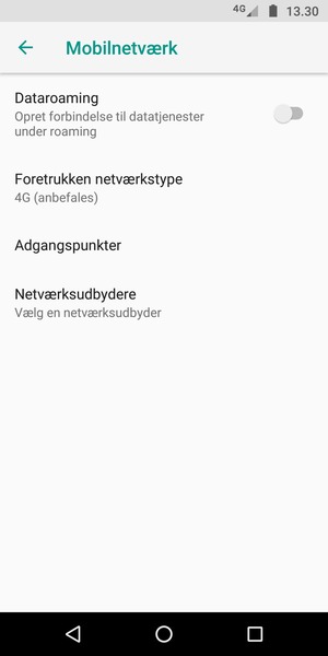 Vælg Foretrukken netværkstype