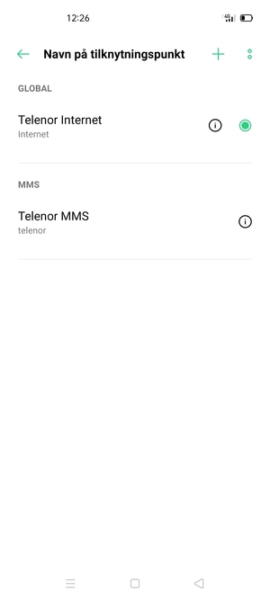 Telefonen din er konfigurert til MMS