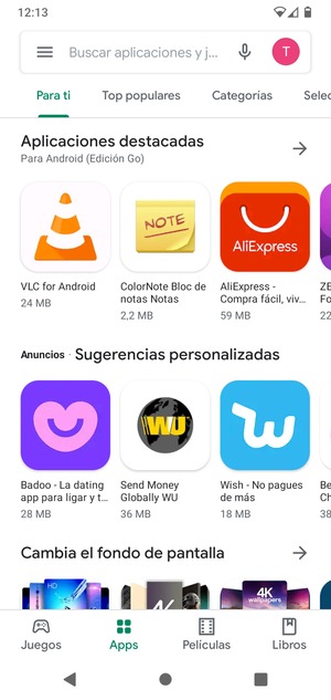 Seleccione la barra de Búsqueda