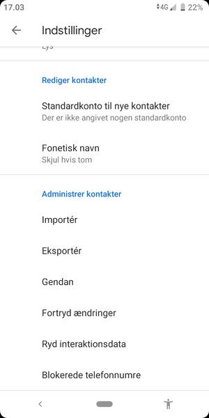 Scroll til og vælg Importér