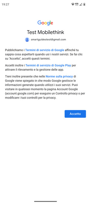 Seleziona Accetto