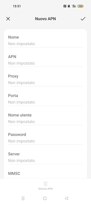 Inserisci informazioni MMS