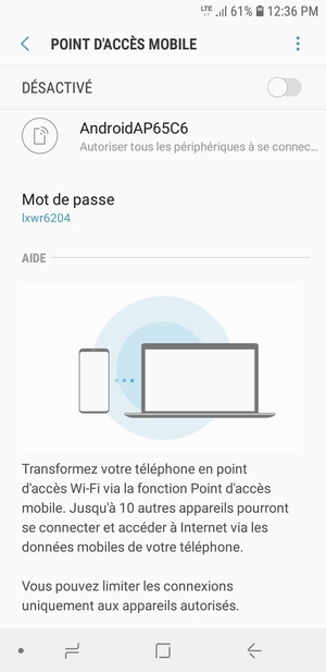 Sélectionnez le bouton du Menu