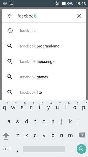Voer de app-naam in en selecteer Zoek