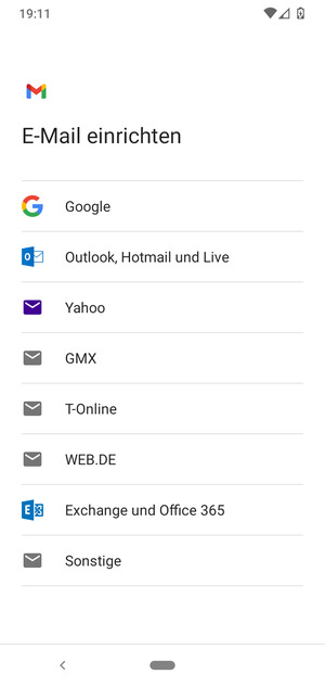 Wählen Sie Exchange und Office 365