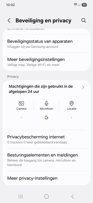 Scroll naar en selecteer Meer beveiligingsinstellingen