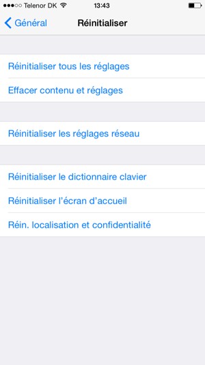 Sélectionnez Effacer contenu et réglages
