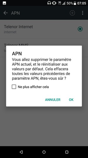 Sélectionnez OK