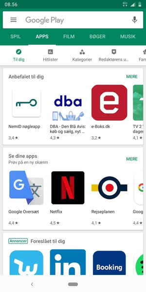Vælg søgefeltet