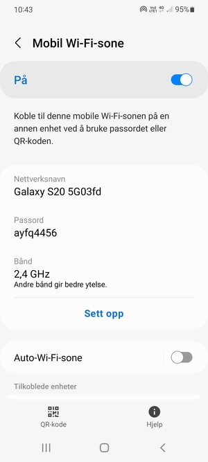 Telefonen din er konfigurert for bruk som et modem