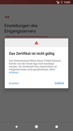 Wählen Sie ZURÜCK