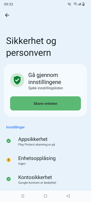 Velg Enhetsopplåsing