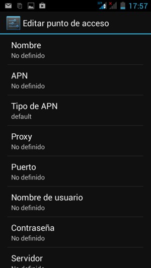 Introduzca la información de Internet