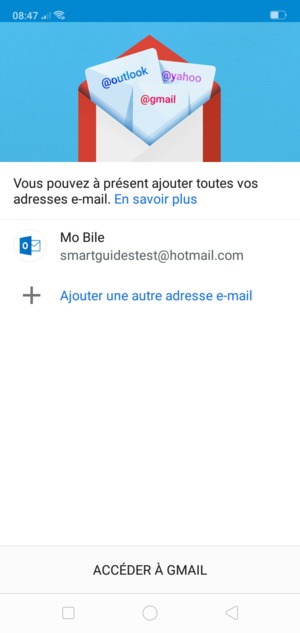 Sélectionnez ACCÉDER  À GMAIL