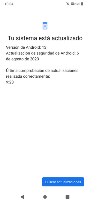 Si su teléfono está actualizado, verá la siguiente pantalla