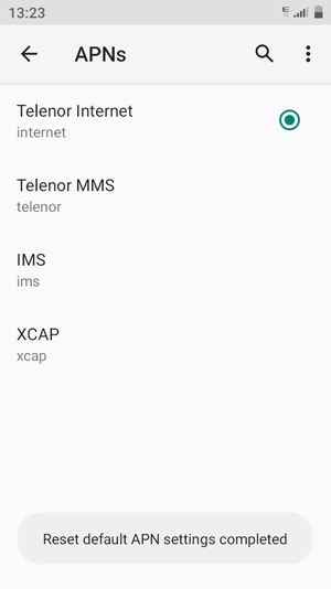 Your phone will reset to default Internet and MMS settings