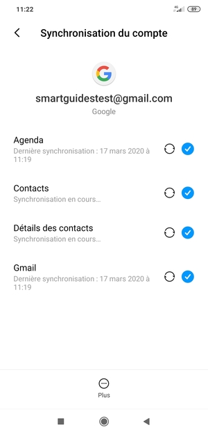 Vos informations seront synchronisées
