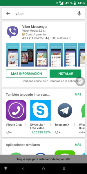 Seleccione la aplicación