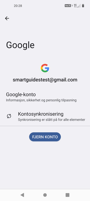 Velg Kontosynkronisering