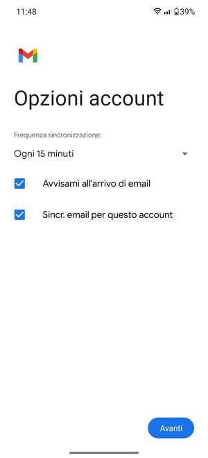 Seleziona Avanti