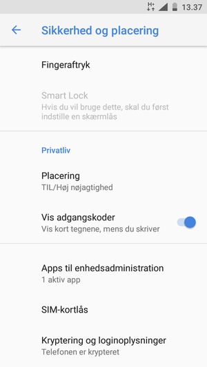 Scroll til og vælg Placering