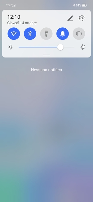 Scorri nuovamente verso il basso il menu in alto