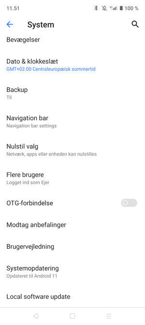Vælg Systemopdatering