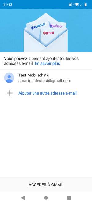 Sélectionnez ACCÉDER À GMAIL