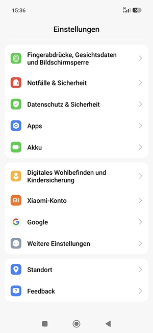 Scrollen Sie und wählen Sie Weitere Einstellungen