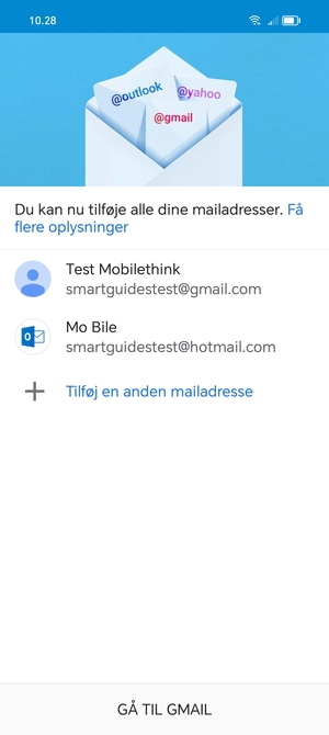 Vælg GÅ TIL GMAIL