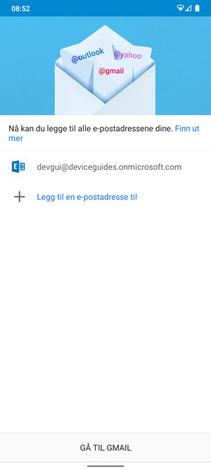 Velg GÅ TIL GMAIL