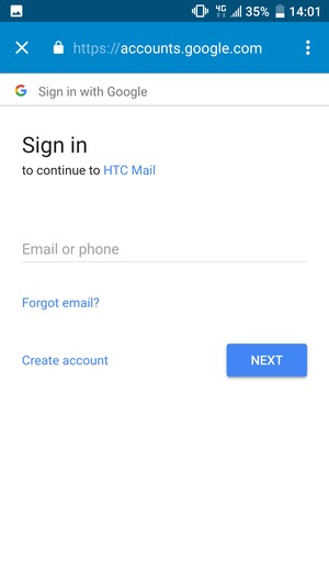 Enter your Email address and  select NEXT