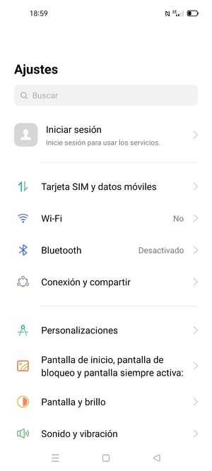 Seleccione Conexión y compartir