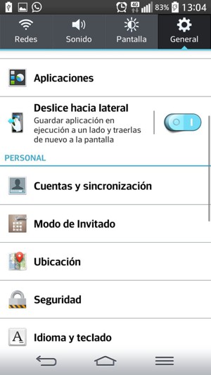 Para cambiar el PIN de la tarjeta SIM, seleccione General