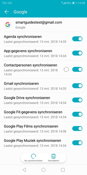 Selecteer Nu synchroniseren
