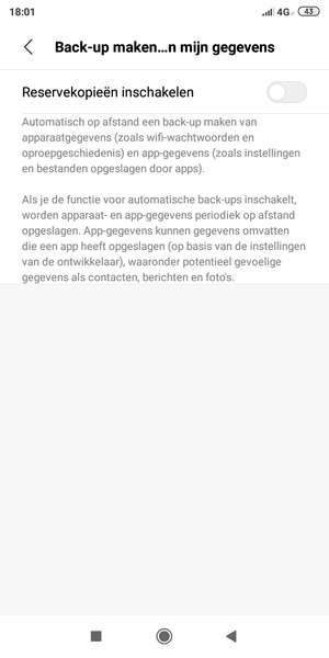 Schakel Reservekopieën inschakelen in