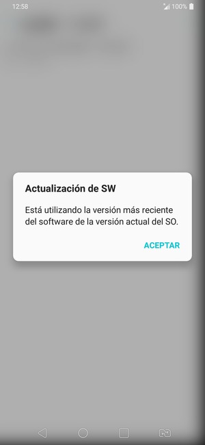 Si su teléfono está actualizado, seleccione ACEPTAR