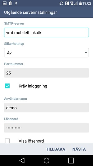 Ange utgående serveradress