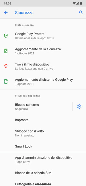 Seleziona Blocco della scheda SIM