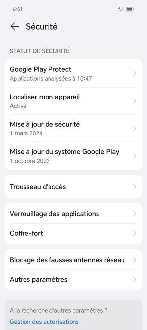 Sélectionnez Autres paramètres