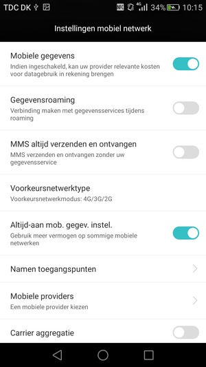 Selecteer Voorkeursnetwerktype