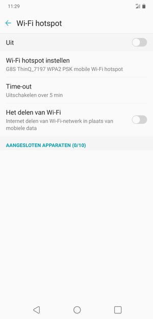 Selecteer Wi-Fi hotspot instellen