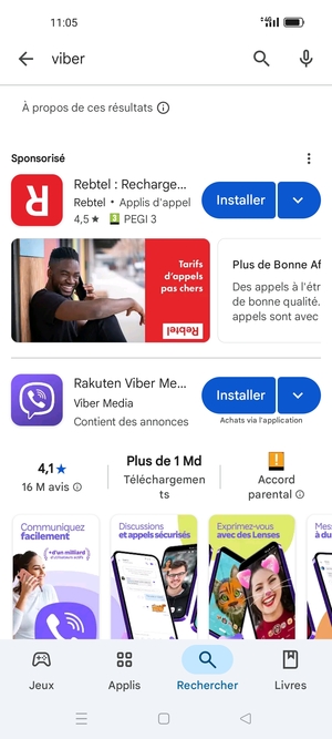 Sélectionnez l'appli