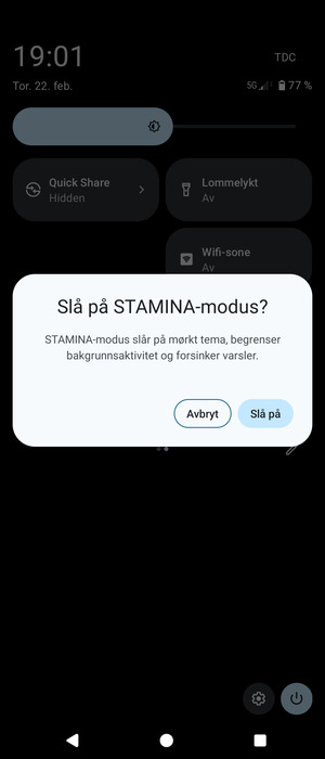 Velg Slå på