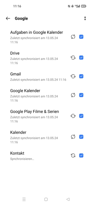 Ihre Kontakte von Google werden nun auf Ihr Realme synchronisiert