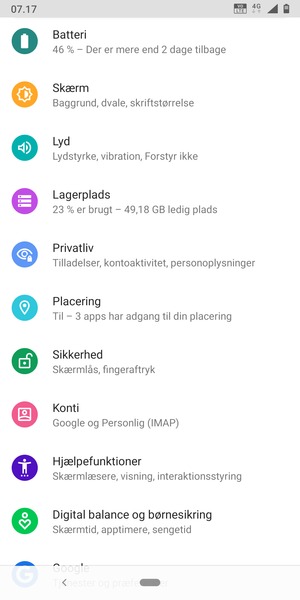 Scroll til og vælg Placering
