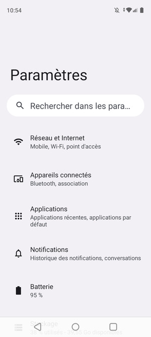 Sélectionnez Réseau et Internet