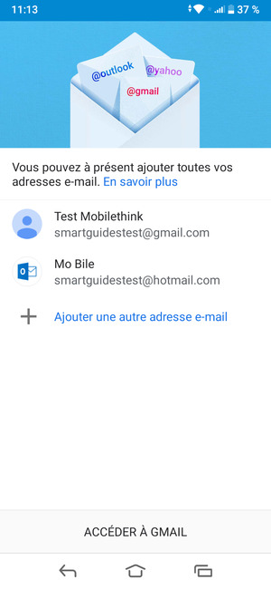 Sélectionnez ACCÉDER À GMAIL