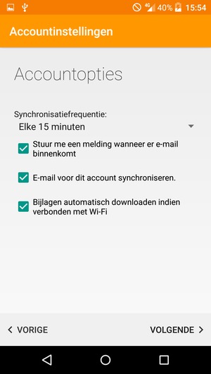 Selecteer VOLGENDE