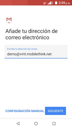 Introduzca su dirección de correo electrónico. Seleccione SIGUIENTE